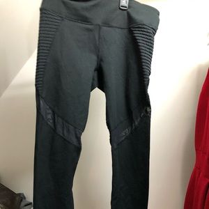 full length black leggings with mesh